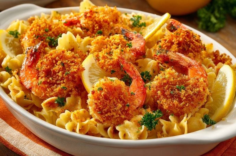 Zitronen-Garnelen auf Farfalle