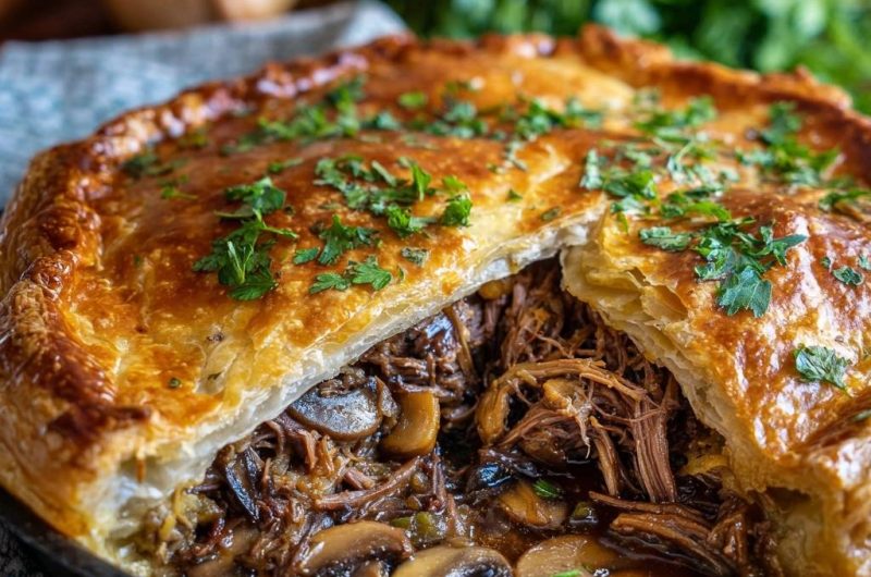 Rindfleisch-Pilz-Pie