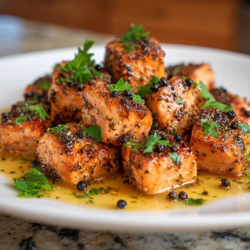 Zitronen-Pfeffer-Lachswürfel