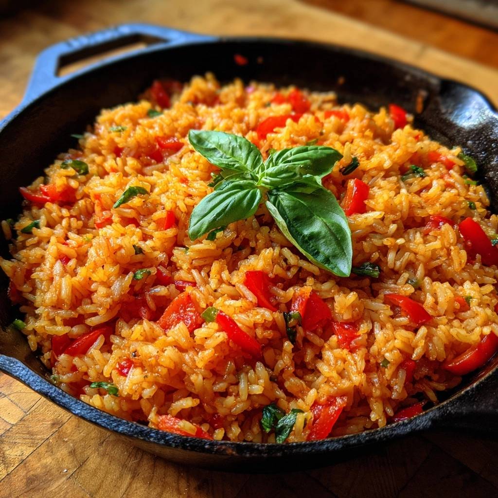 Mediterrane Paprika-Reispfanne