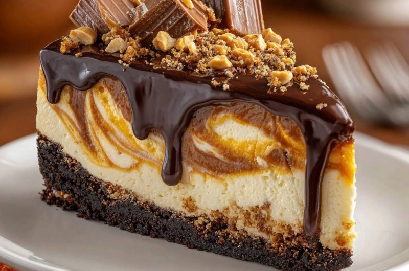 Cremiger Erdnussbutter-Schokoladen-Cheesecake