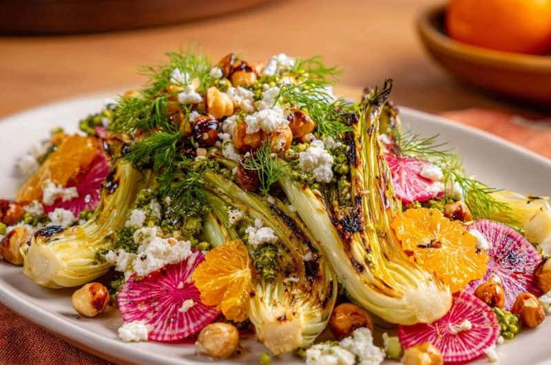 Gegrillter Pak Choi mit Zitrus-Vinaigrette