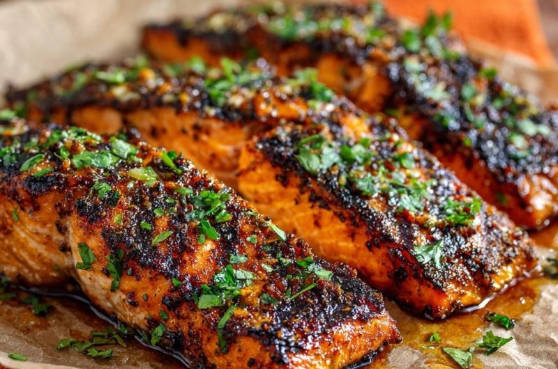 Glasierter Lachs mit Blackened-Kruste