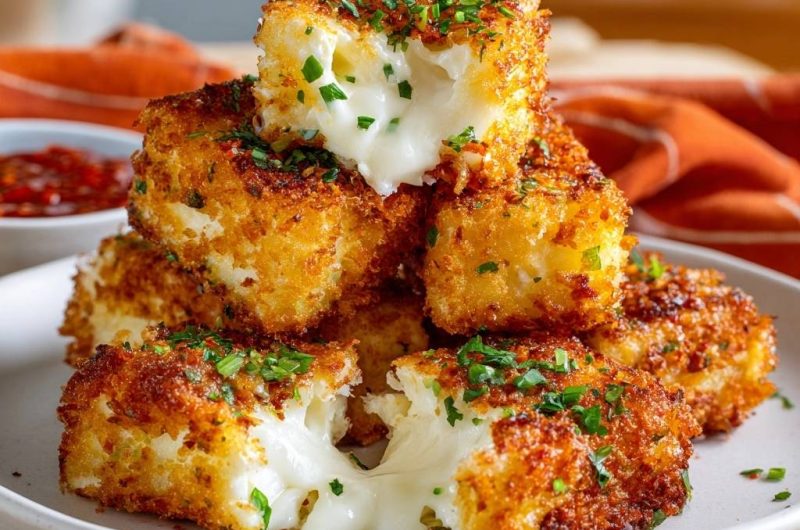 Goldene Mozzarella-Würfel