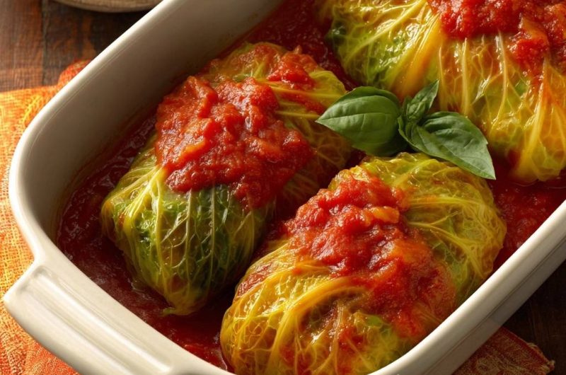 Klassische Wirsingrouladen in Tomatensoße