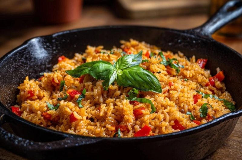 Mediterrane Paprika-Reispfanne