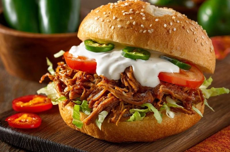 Saftiger Pulled Beef Burger