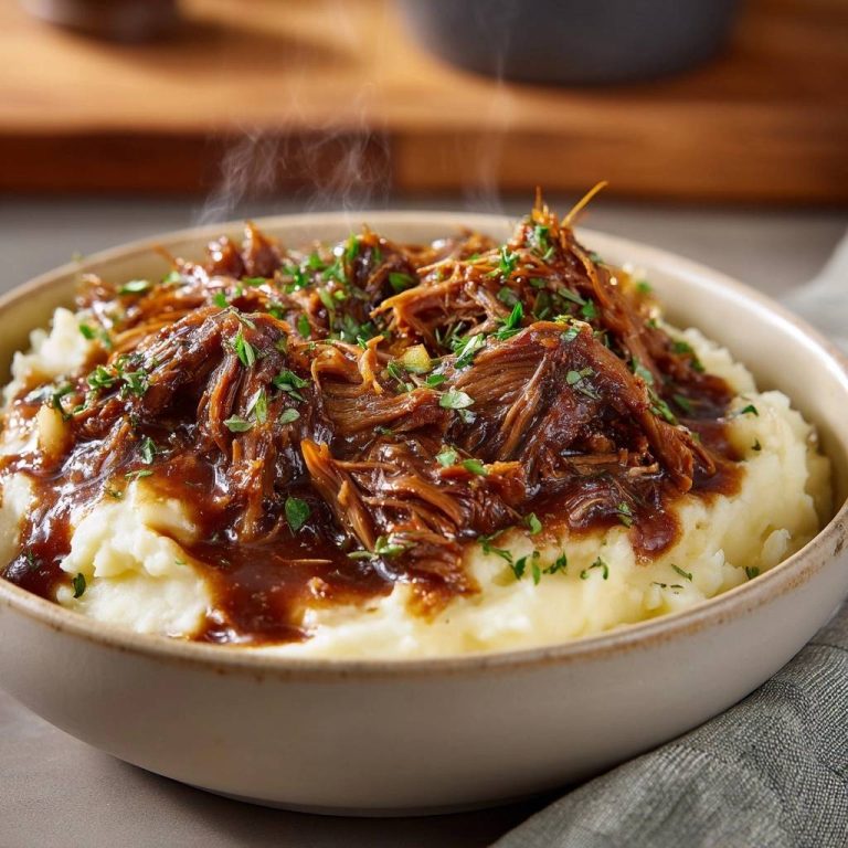 Zartes Rinder-Schmorgericht auf Kartoffelstampf
