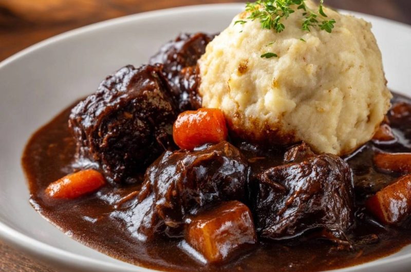 Zartes Rindergulasch mit Kartoffelklößen