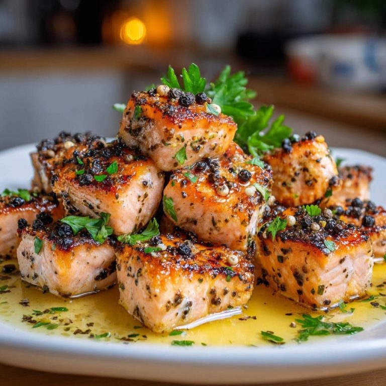 Zitronen-Pfeffer-Lachswürfel: Außen kross, innen saftig