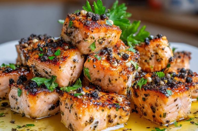 Zitronen-Pfeffer-Lachswürfel