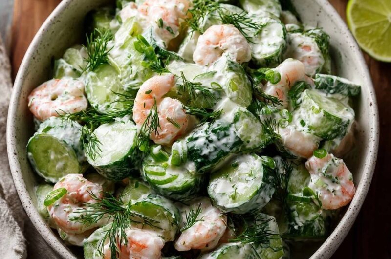 Cremiger Garnelen-Gurken-Salat