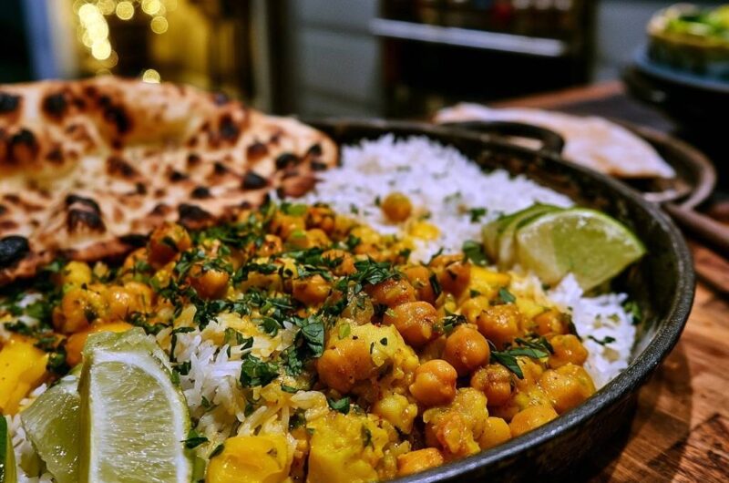 Aromatisches Kichererbsen-Kartoffel-Curry mit Basmati
