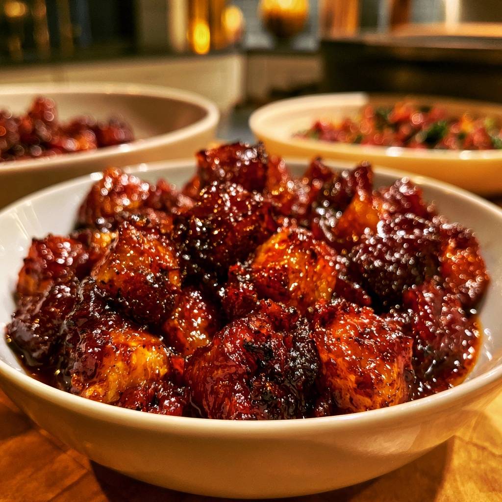 Glasierte BBQ-Hähnchen-Bites