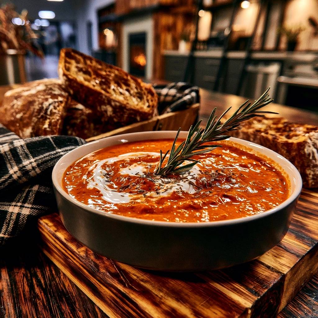Cremige Tomaten-Rosmarin-Suppe