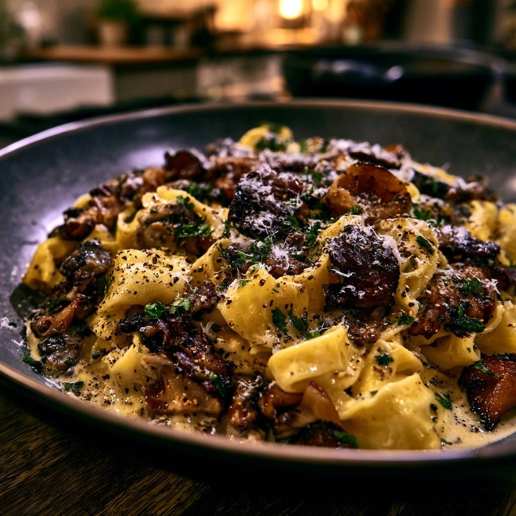 Cremige Pilz-Pappardelle