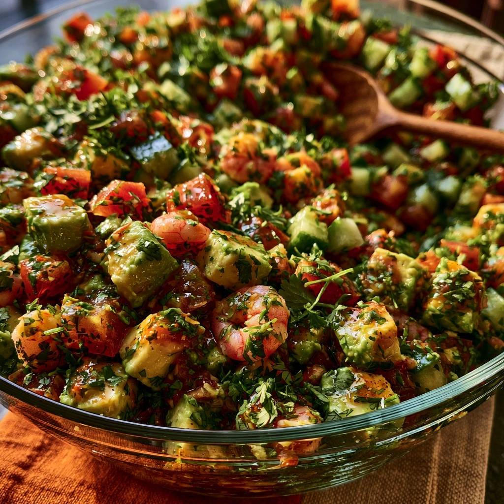Frischer Avocado-Garnelen-Salat