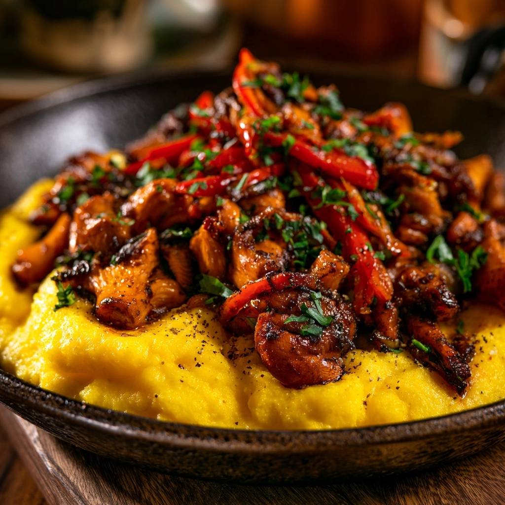 Cremige Polenta mit gebratenen Waldpilzen