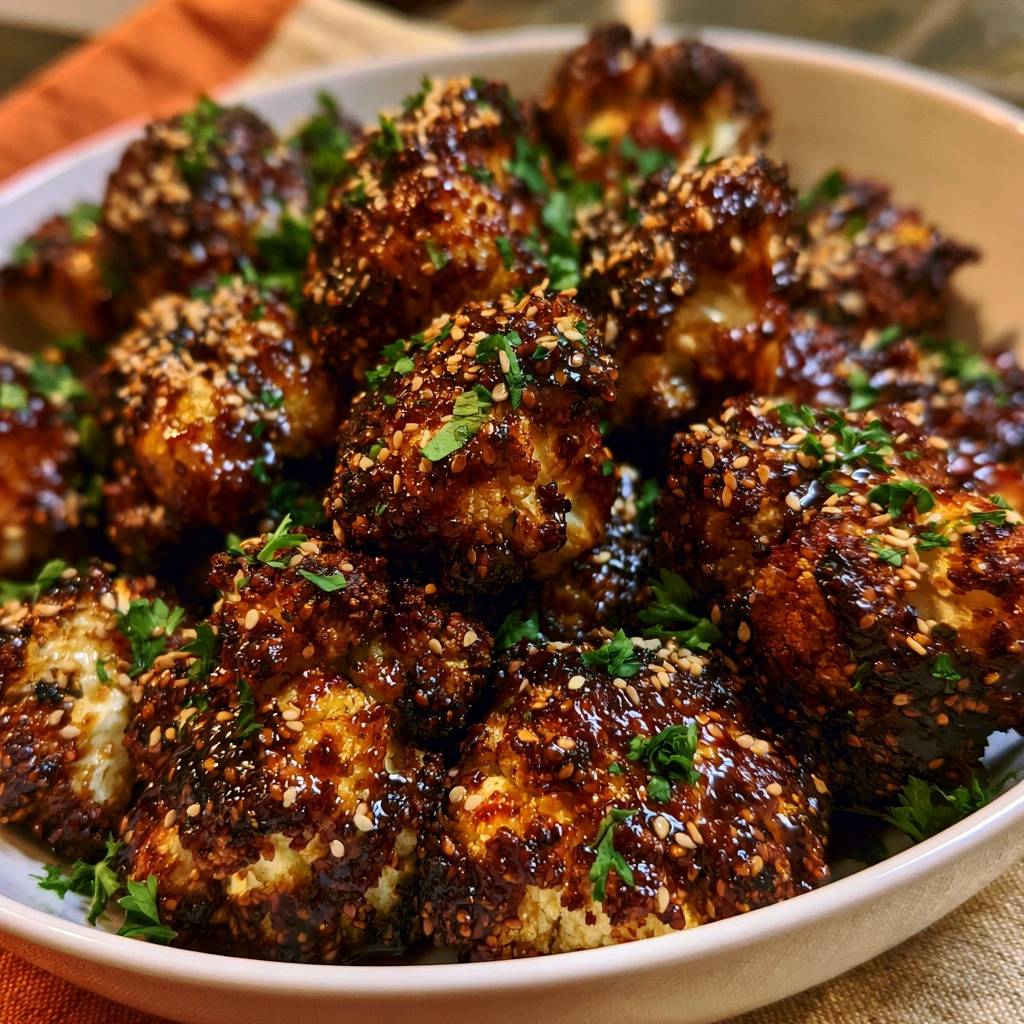 Knusprige Sesam-Blumenkohl-Bites (Der Anti-Matsche-Boden)