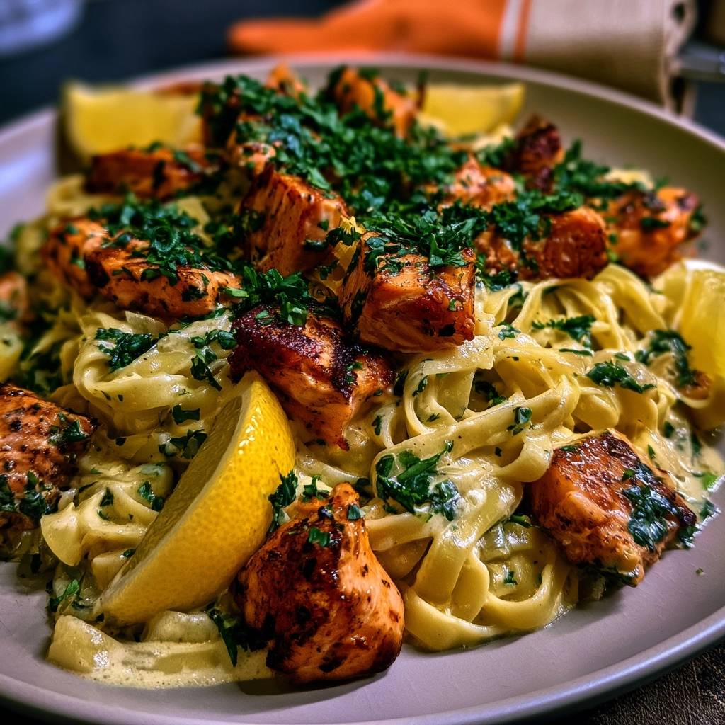 Cremige Lachs-Tagliatelle