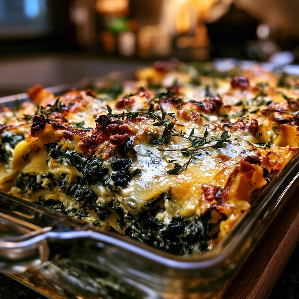 Cremige Spinat-Käse-Lasagne