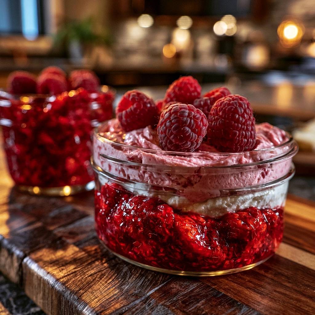 Cremiges Himbeer-Schichtdessert