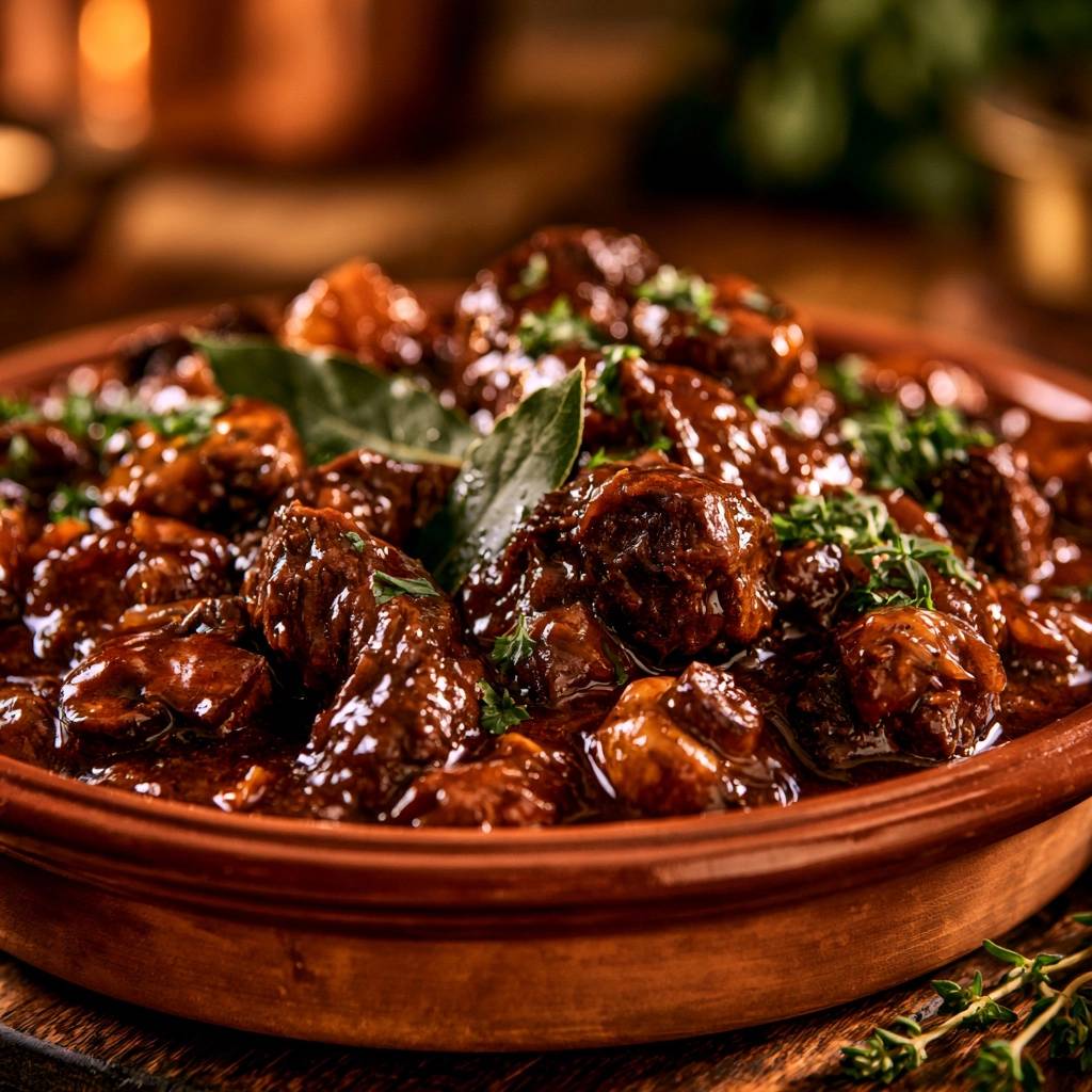 Herzhaftes Rindergulasch mit Pilzen