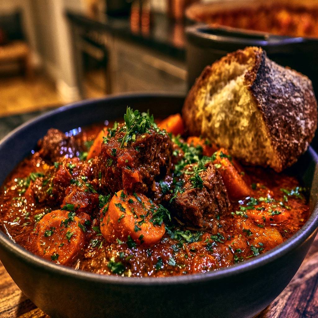 Herzhaftes Rindergulasch mit Karotten