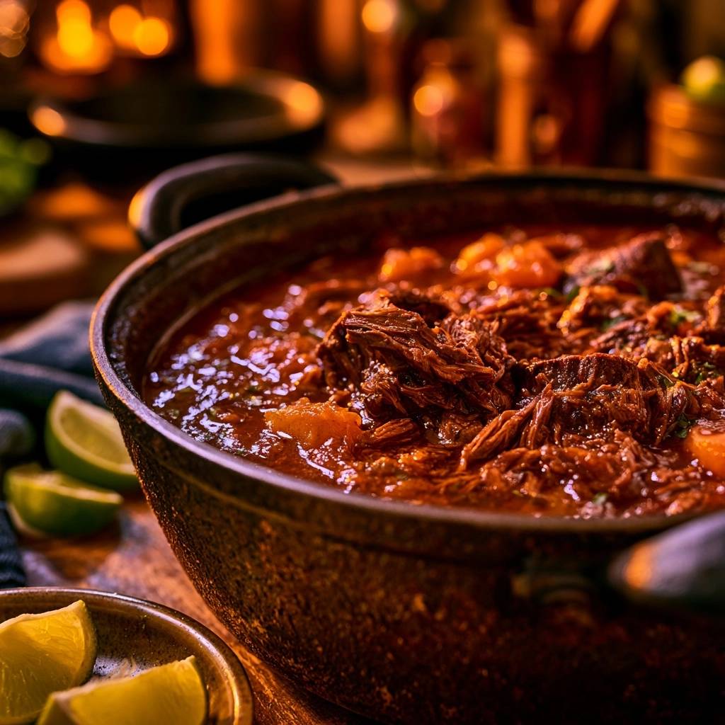 Zartes Rinder-Birria aus dem Tontopf