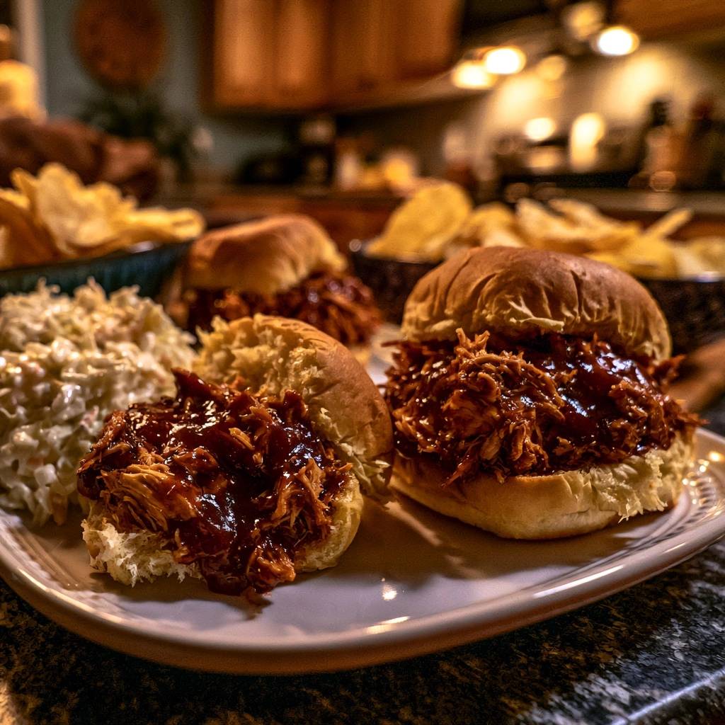 Saftige BBQ Pulled Chicken Slider