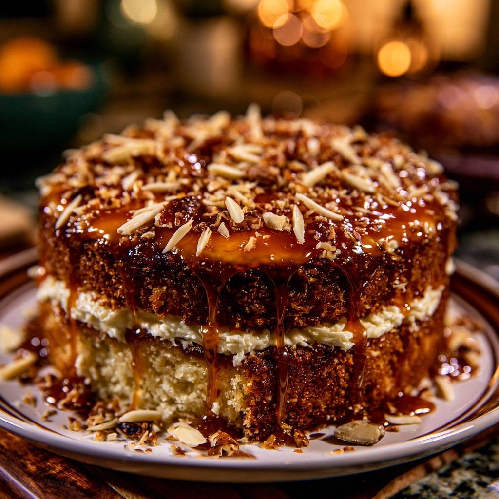 Karamell-Mandel-Schichttorte