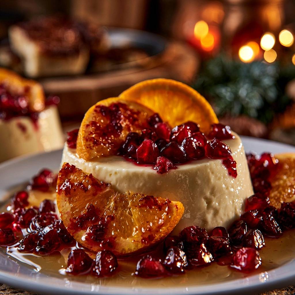 Cremige Orangen-Panna-Cotta mit Granatapfel