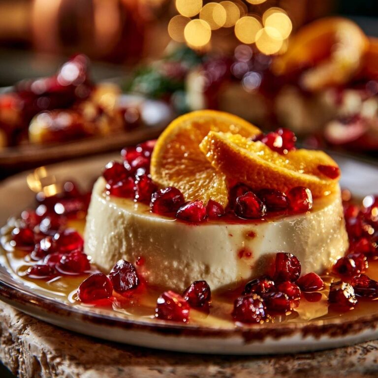 Cremige Orangen-Panna-Cotta mit Granatapfel: Das Rezept