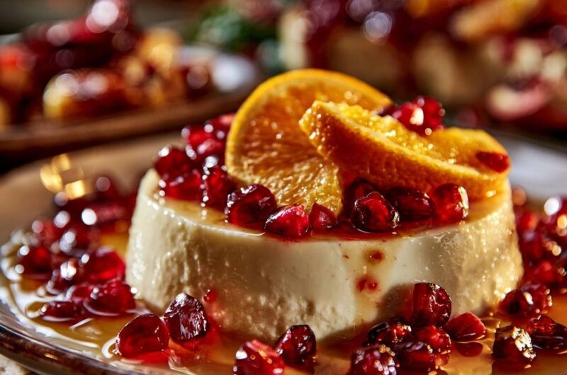 Cremige Orangen-Panna-Cotta mit Granatapfel
