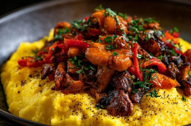 Cremige Polenta mit gebratenen Waldpilzen