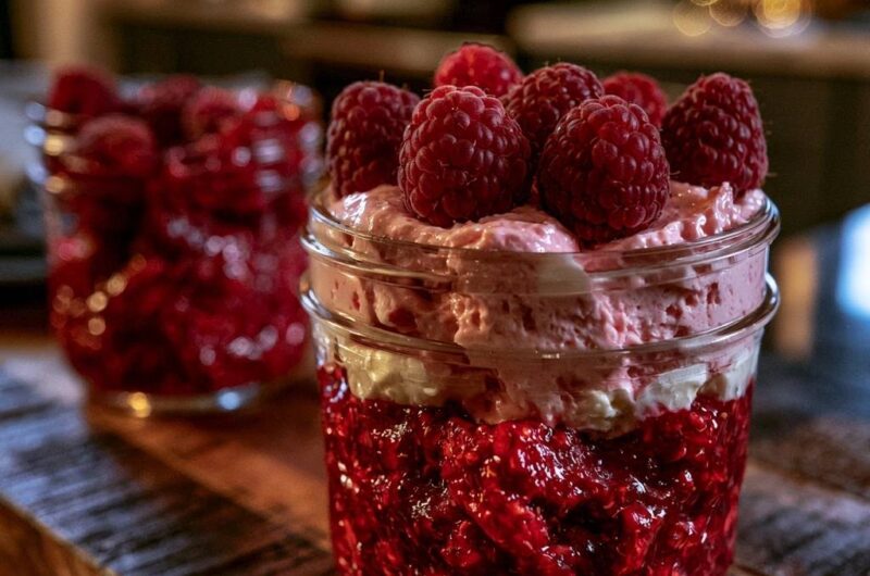 Cremiges Himbeer-Schichtdessert