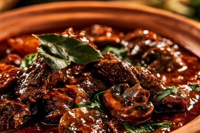 Herzhaftes Rindergulasch mit Pilzen