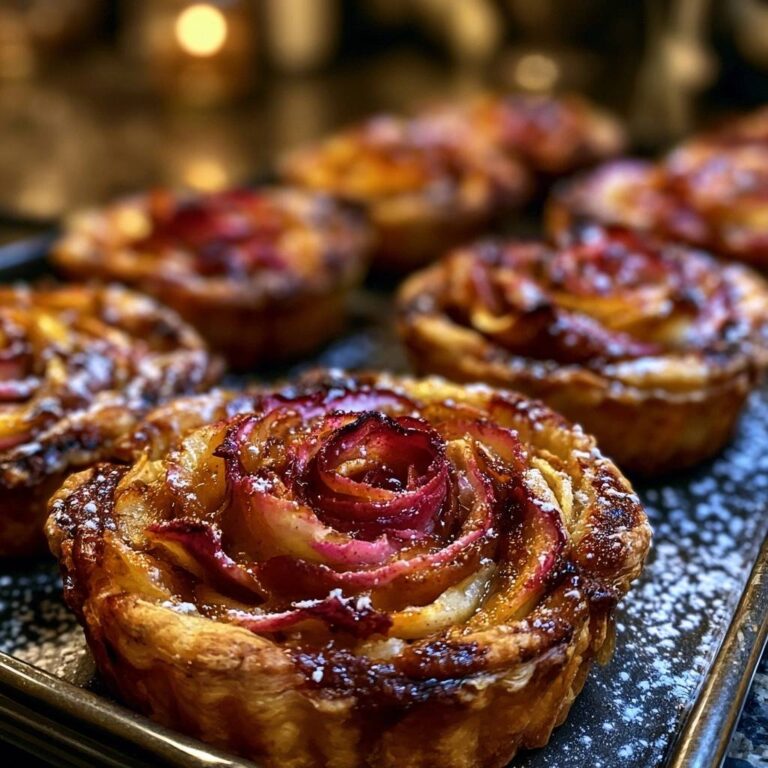 Knusprige Apfelrosen-Tartelettes (Der Anti-Matsche-Boden)