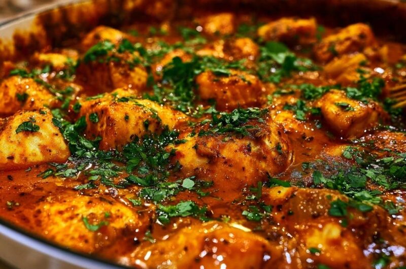 Mediterrane Fischpfanne in Tomaten-Kräuter-Sauce
