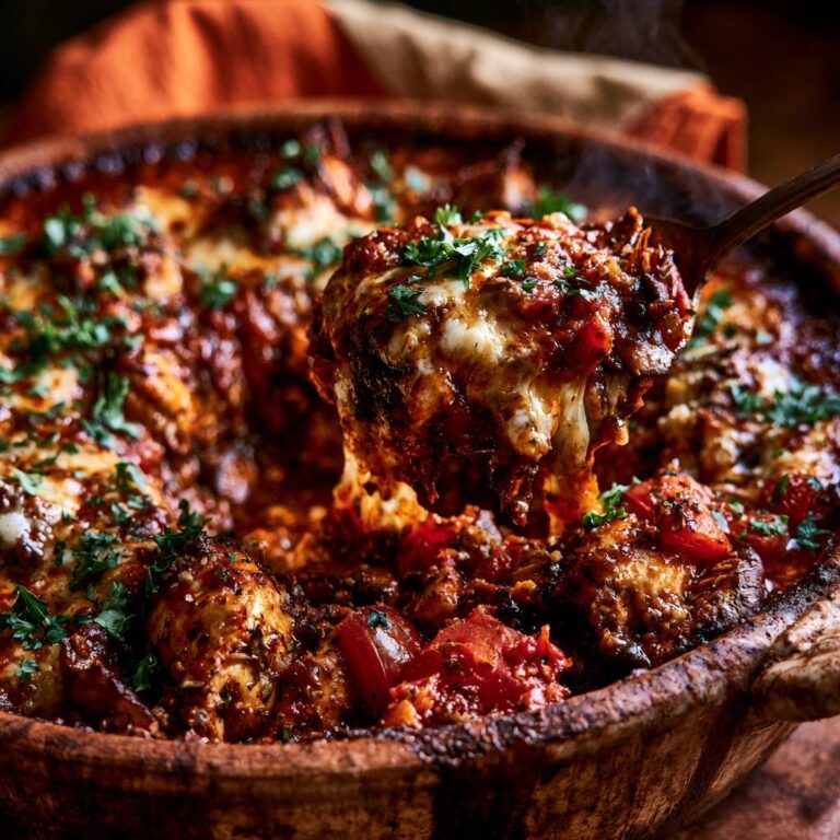 Mediterraner Hähnchen-Auflauf mit Tomaten und Mozzarella