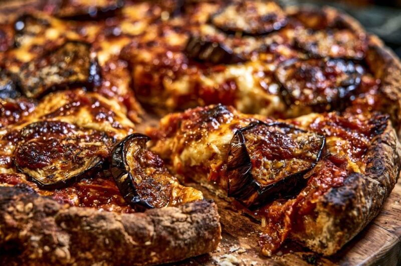 Rustikale Auberginen-Pfannenpizza