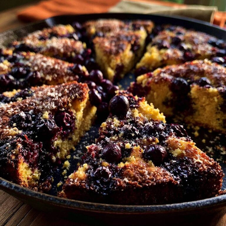 Saftiger Blaubeer-Maiskuchen aus der Pfanne