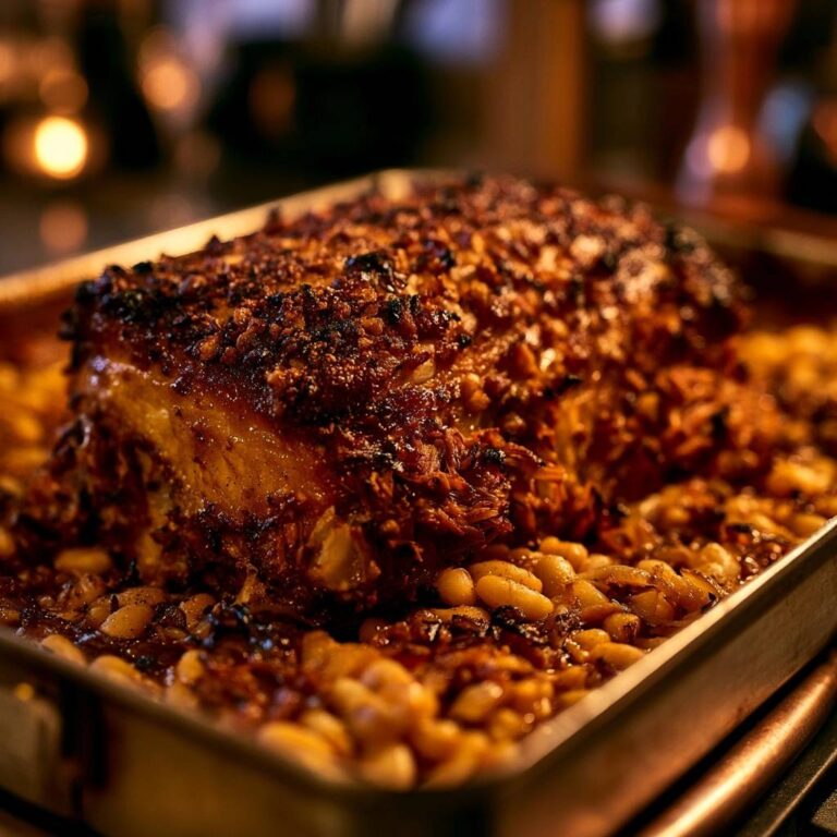 Saftiger Krustenbraten auf Bohnenbett: Nie wieder trocken