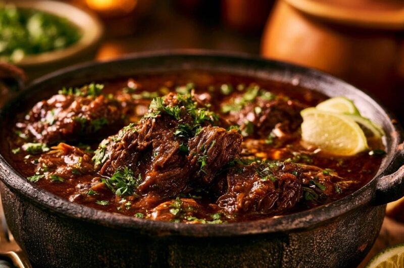 Zartes Rinder-Birria aus dem Tontopf