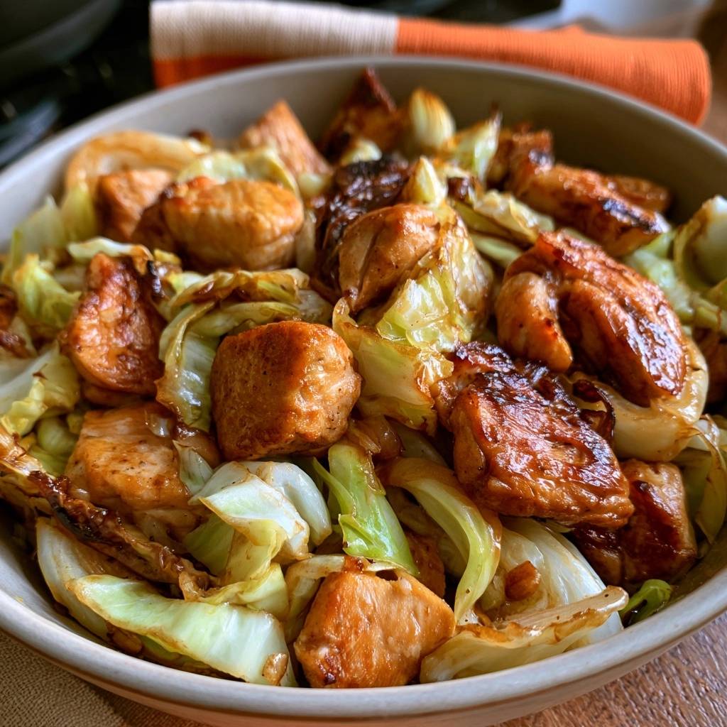 Asiatische Hähnchen-Spitzkohl-Pfanne