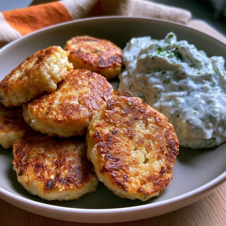 Blumenkohl-Käse-Taler mit Kräuterquark
