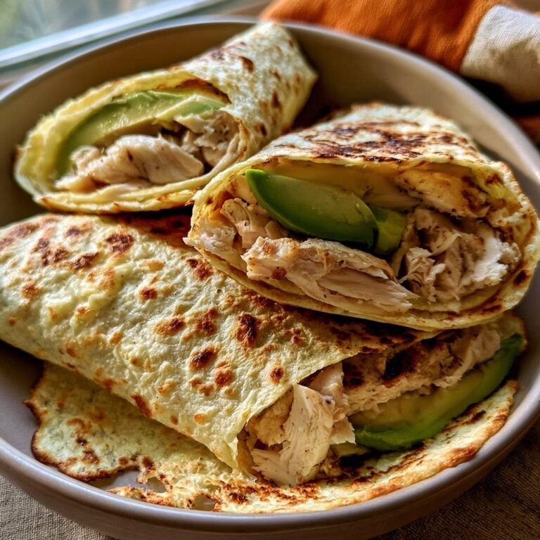 Blumenkohl-Wraps mit Hähnchen und Avocado
