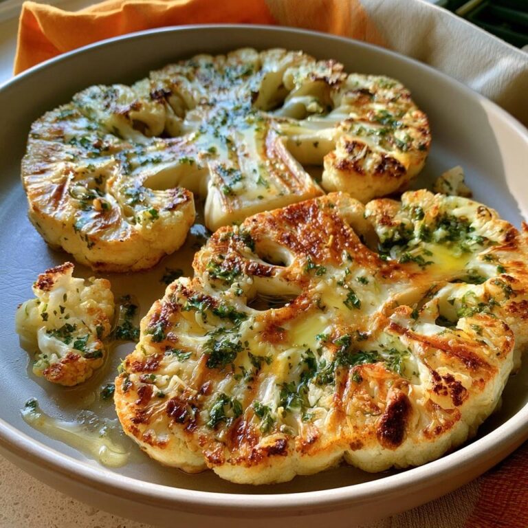 Blumenkohlsteaks mit Kräuterbutter und Parmesan