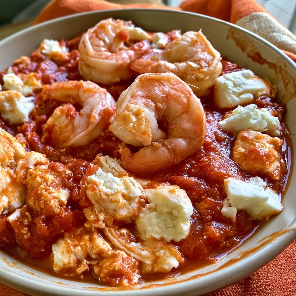 Garnelen in Tomaten-Feta-Soße