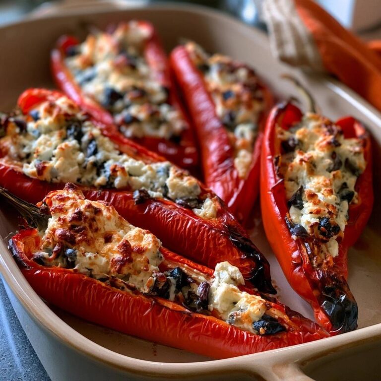 Gefüllte Spitzpaprika mit Feta und Oliven
